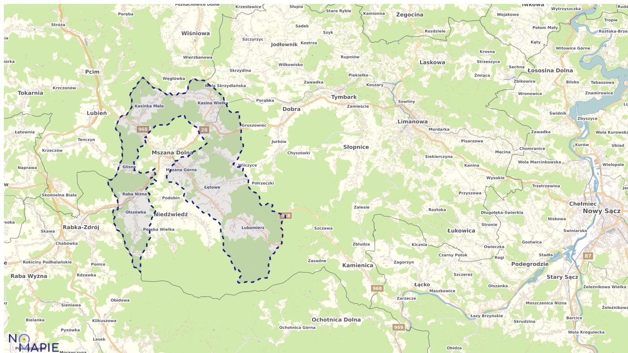 Mapa wyborów do sejmu Mszana Dolna